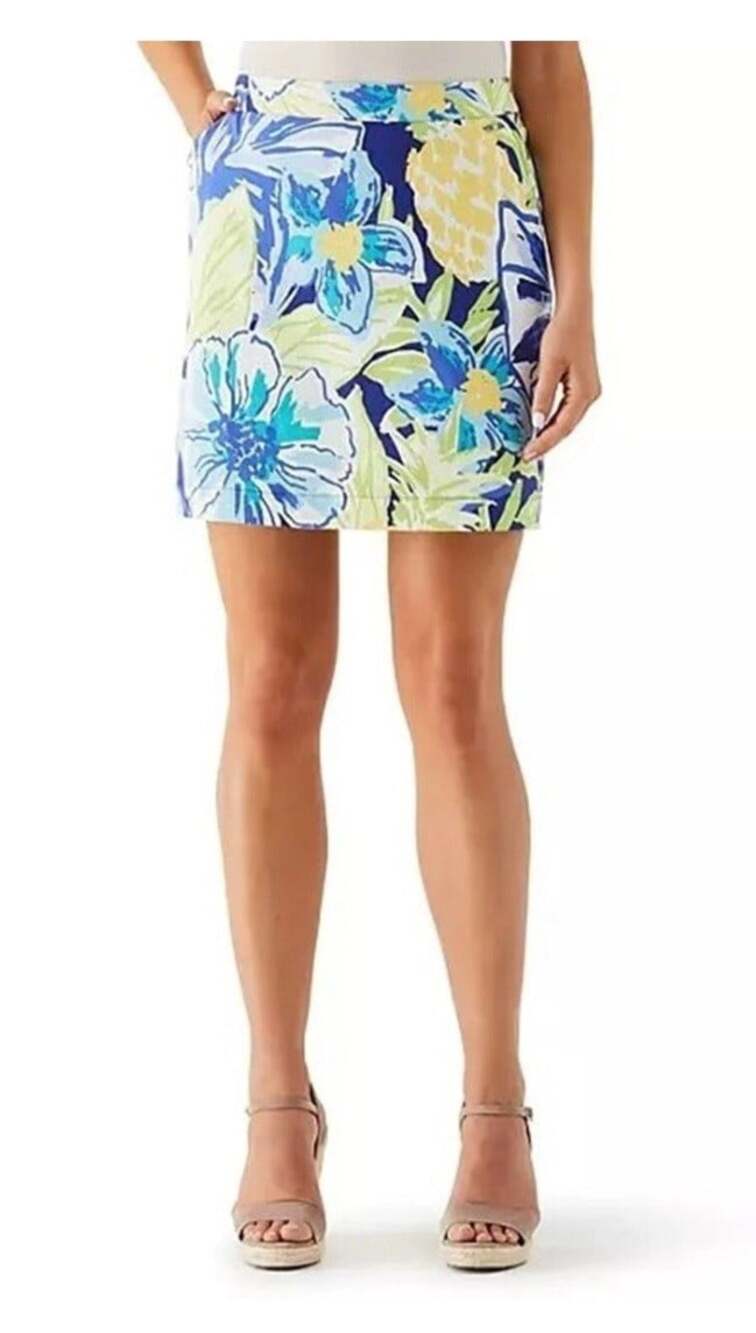 Rafaella Women's Comfort Waistband Stretch Skort - Floral Tropical Print Size XL